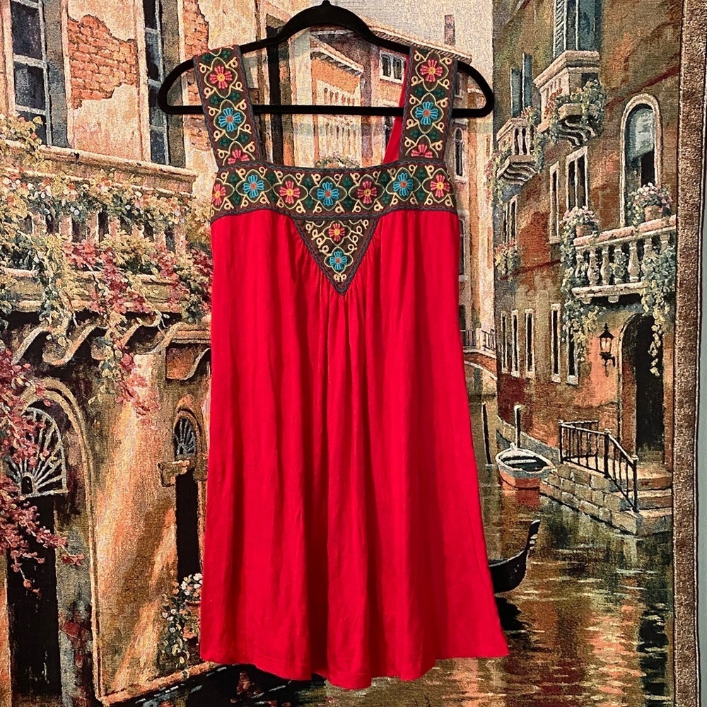 5 for $30 Bohemian Red Embroidered Blouse by Wet Seal